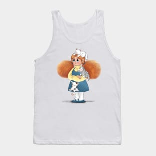 Cute Kittens Climbing On A Little Girl Tank Top